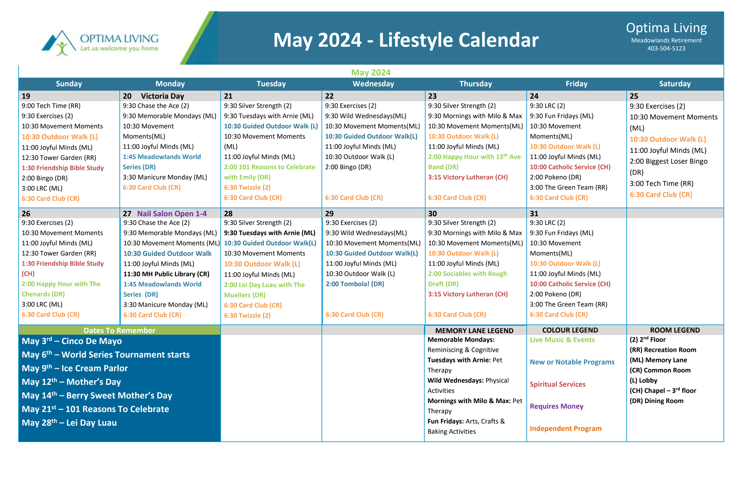 Meadowlands May 19 - 31 2024 event calendar
